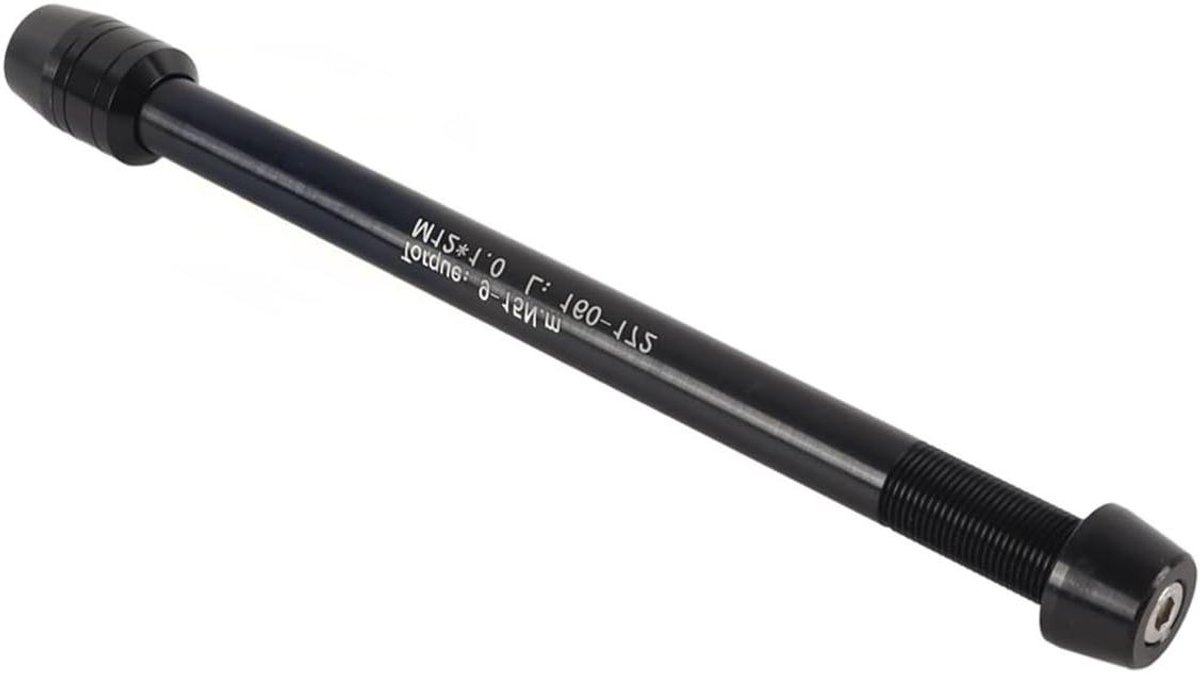 Fietsas Adapter - Roltrainer As - Binnen Fietsen - Hoge Sterkte - M12 x 1.0 - Zwart