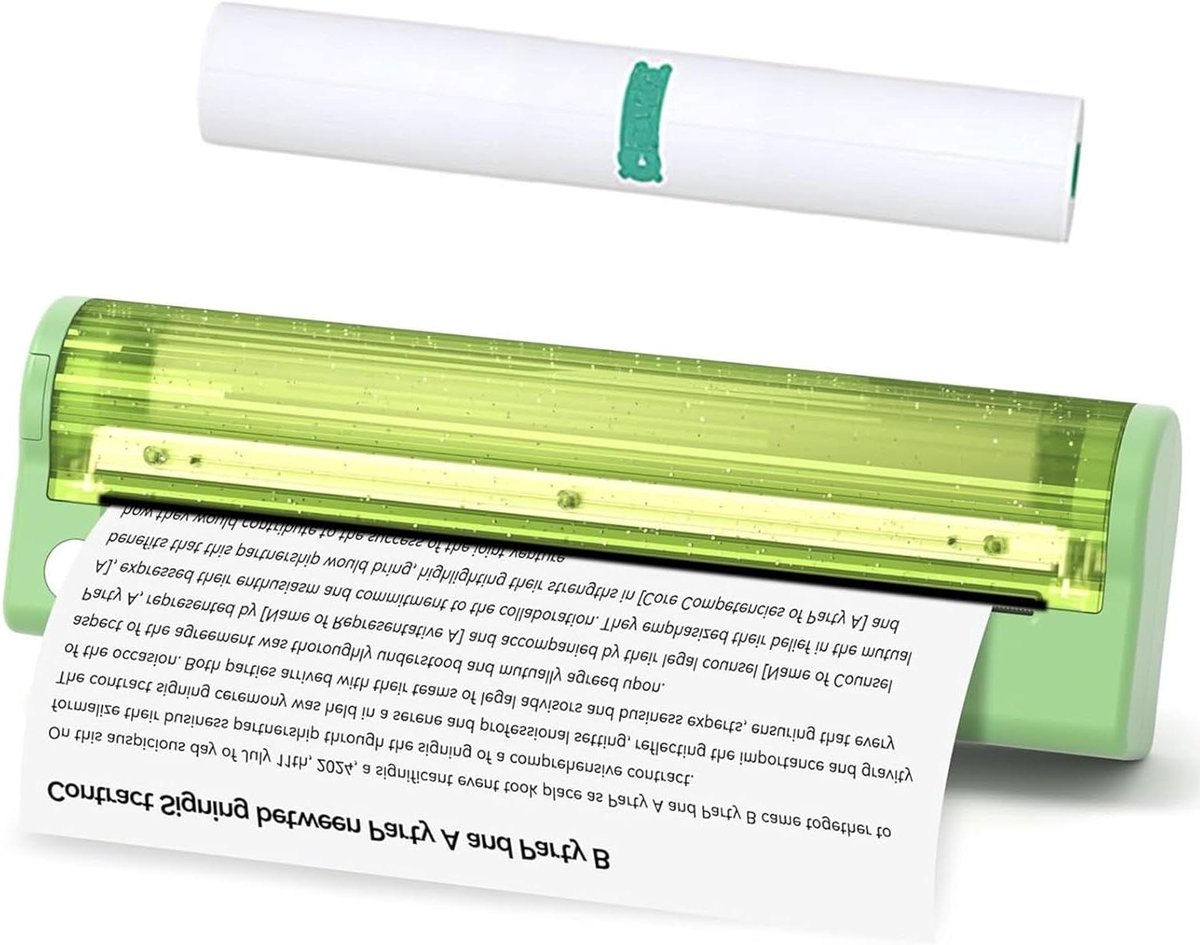 Thermische printer - Draagbare printer - Mobiel printen - Inktloos en stil - A4 formaat - Zwart