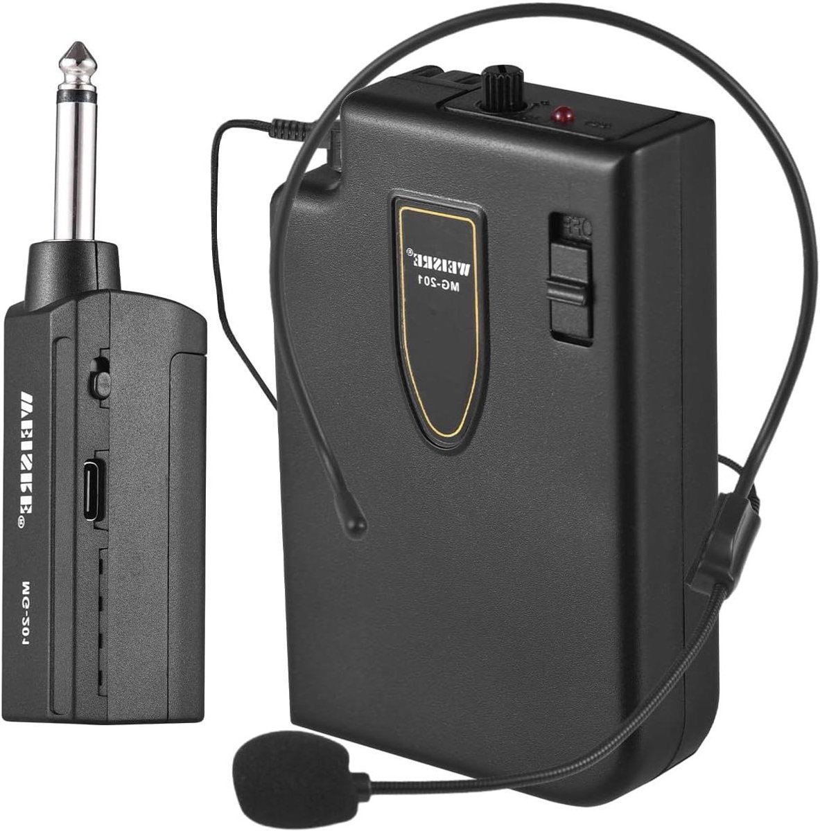 Draadloze Microfoon Set - Headset Microfoon - Optreden Zingen - Plug and Play - 30 Meter Bereik - Zwart