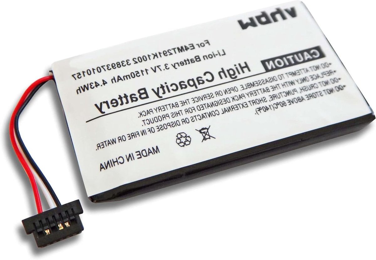 Reserve Batterij - Navi Accu - Navigatie Gebruik - Li-polymeer Technologie - 1150 mAh - Zwart
