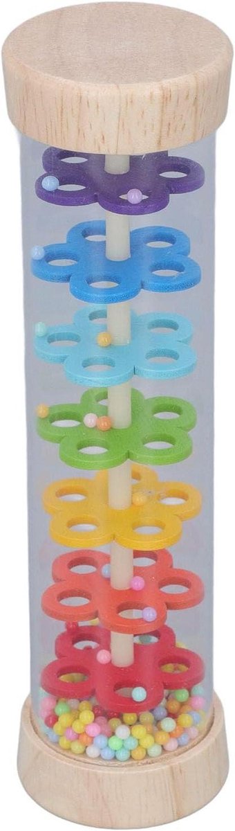 Houten Regenstok - Muzikale Regenmaker - Baby Zintuigen - Nauwkeurig Vakmanschap - 18 cm - Multicolor