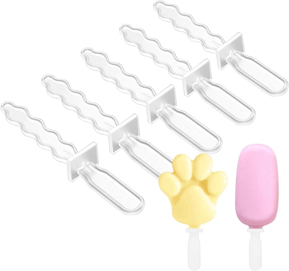 Herbruikbare ijslolly stokjes - DIY ijs makers - Zelf ijs maken - BPA-vrij plastic - 50 stuks - Transparant