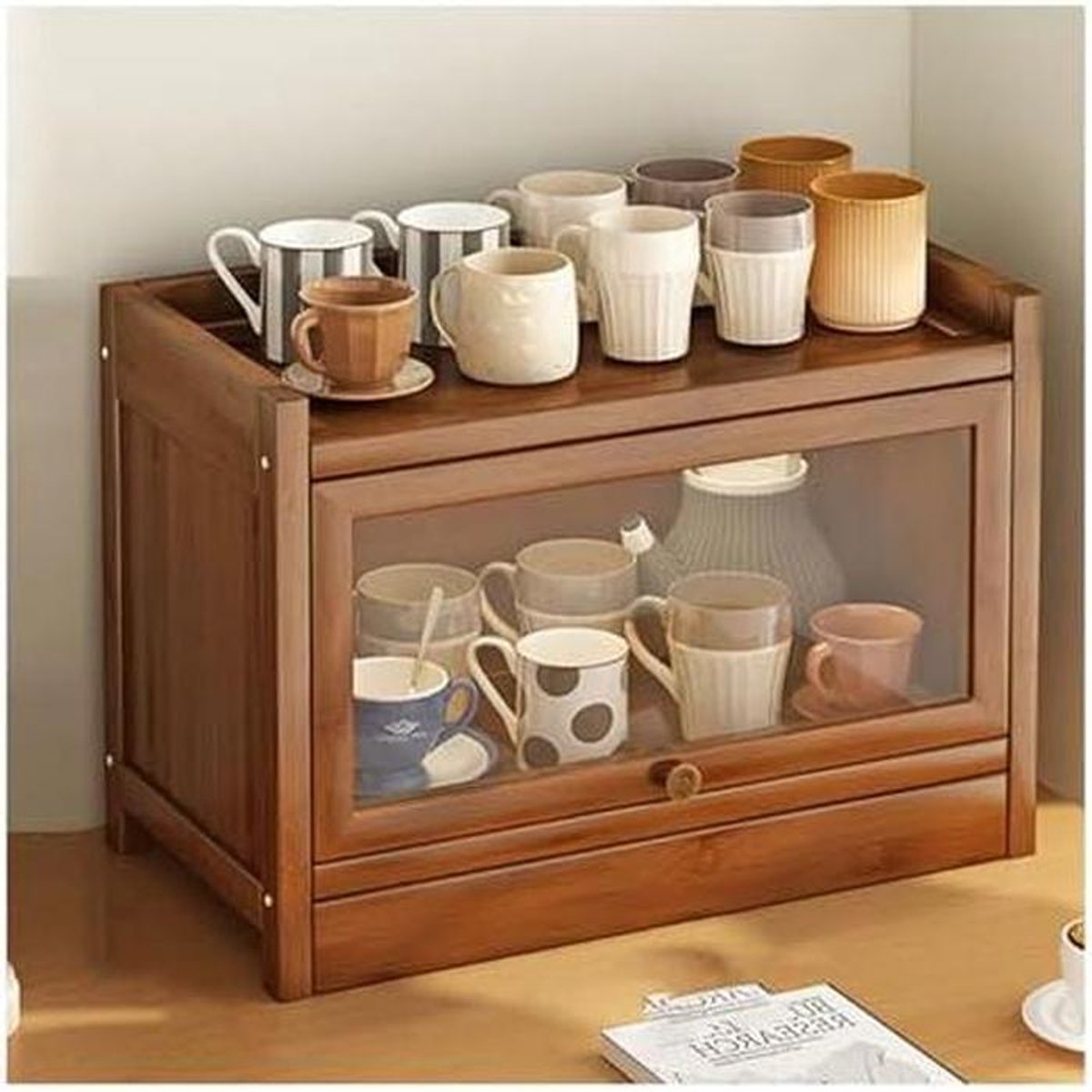 Broodtrommel Bamboe - Keuken Opberger - Brood Vers Houden - Dubbele Laag Ontwerp - 60 cm - Bruin