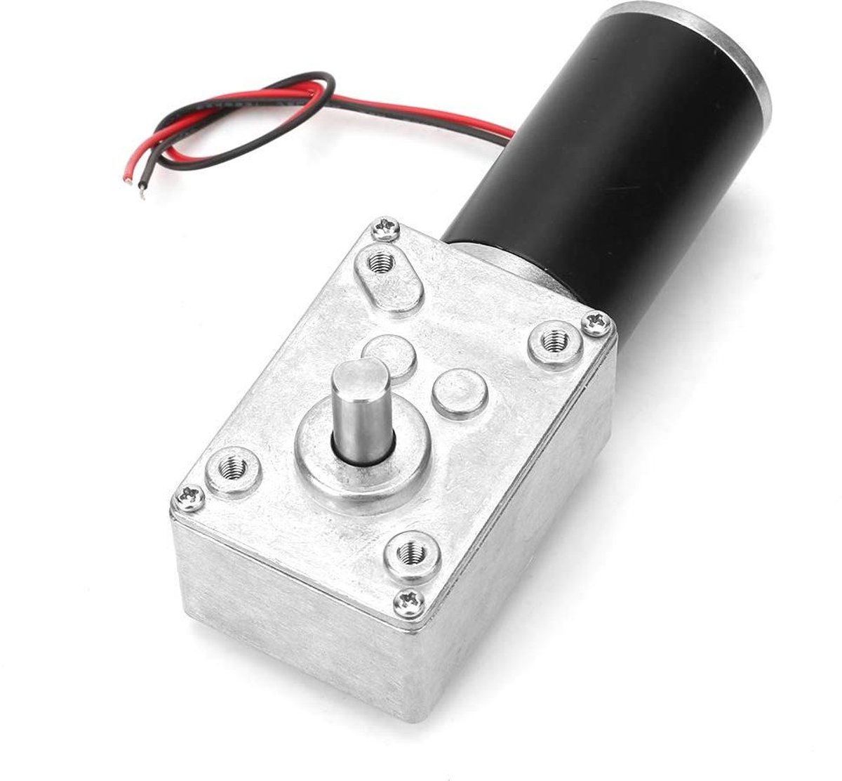 Elektrische Motor - Wormwiel Motor - Apparaten Aansturen - 24V Krachtige Koppeling - 8mm As - Zilverkleurig