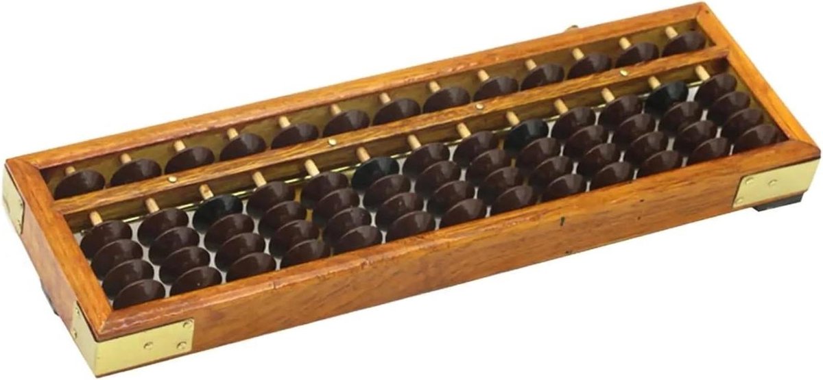 Houten Telraam - Rekenrek Kinderen - Wiskunde Leren - 13 Cijfer Staven - 24.5 cm Lengte - Houtkleur