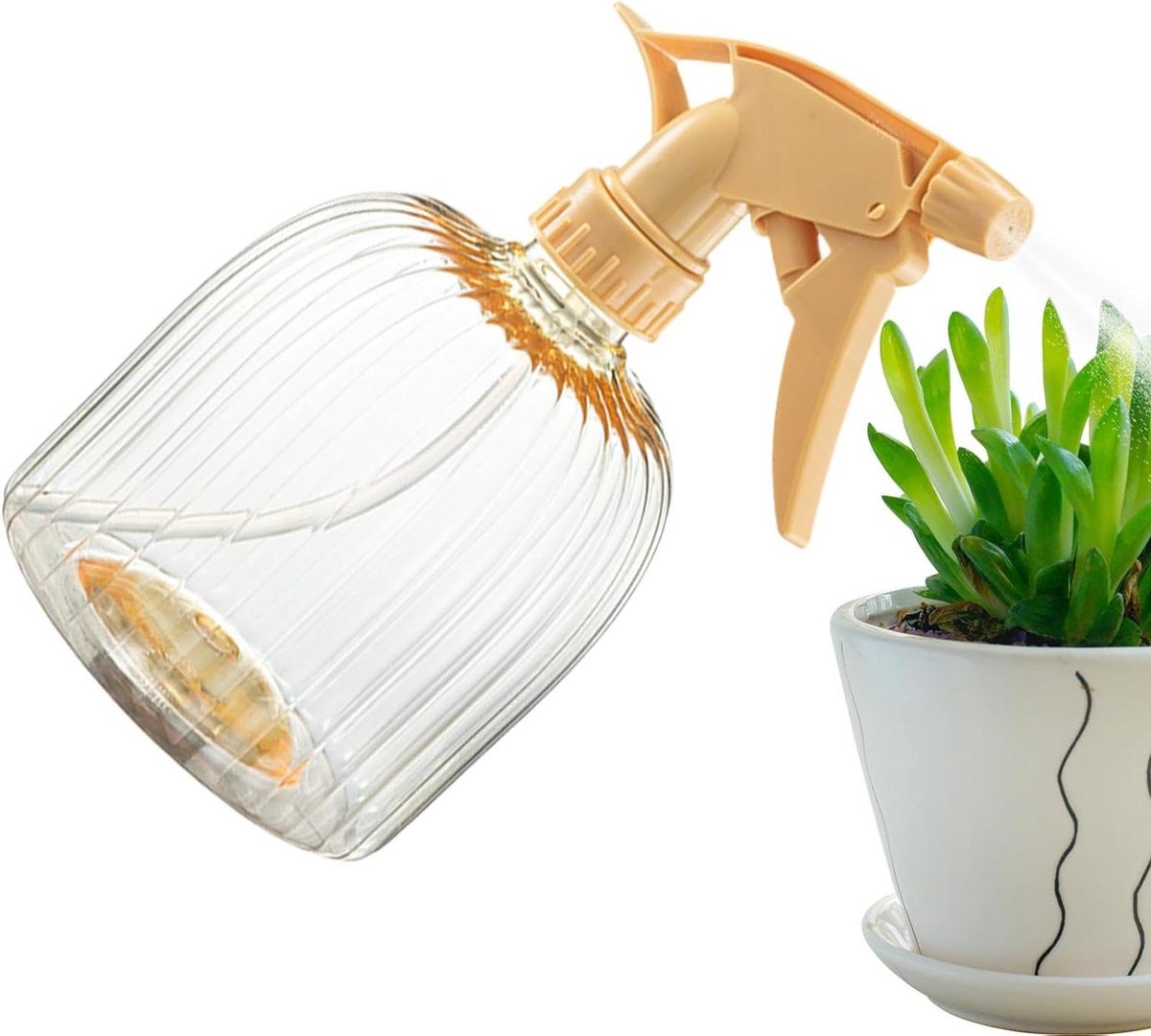 Handmatige Spuitfles - Waterverstuiver Tuinspuit - Planten Verzorgen - Verstelbare Sproeier - 600 ml Inhoud - Geel