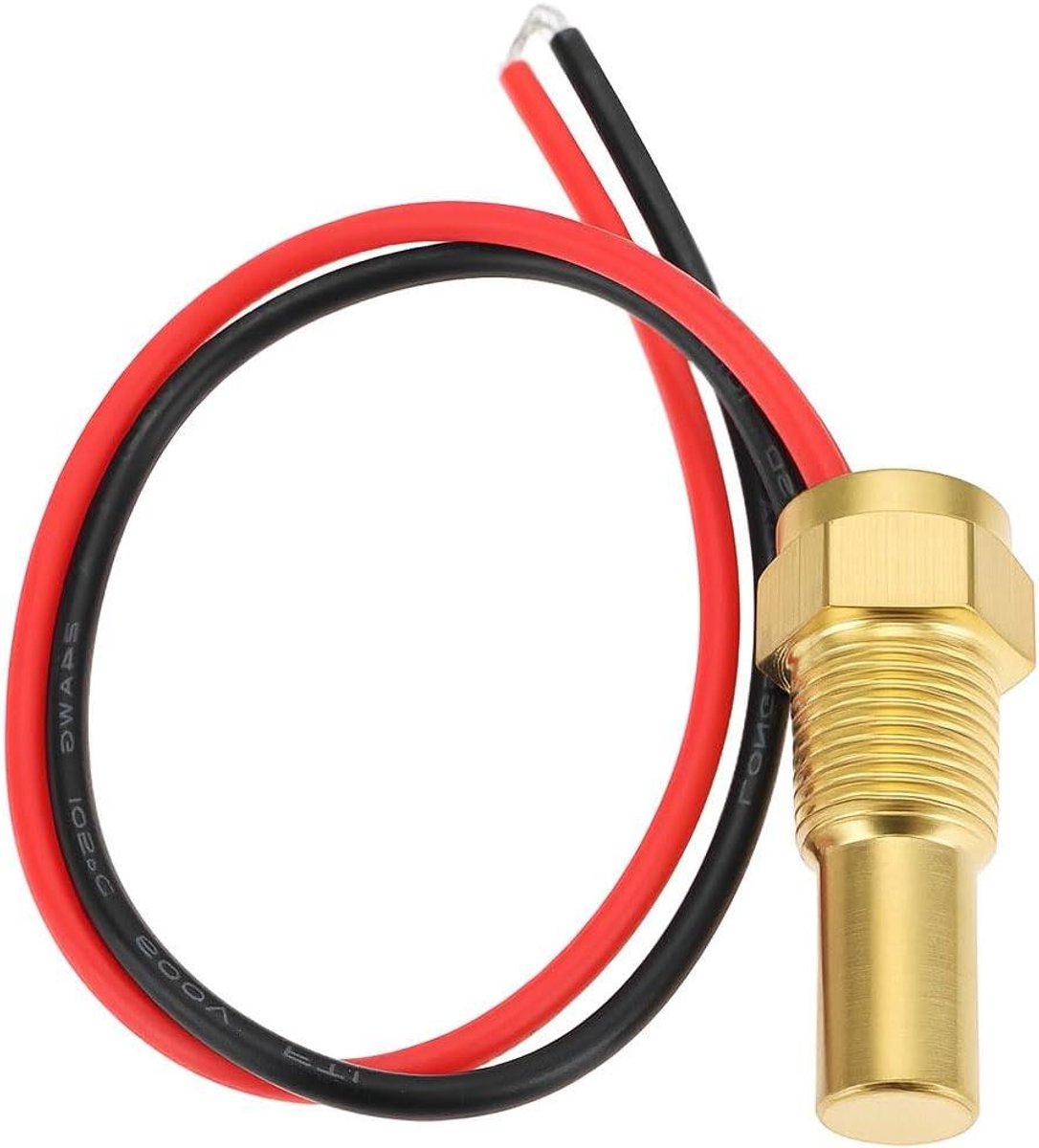 Watertemperatuursensor - Koelslang meter - Auto monitoren - 1/8NPT schroefdraad - 17 cm lijn - Zwart