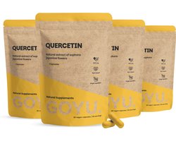 GOYU Quercetine 500 mg Combideal 4x 60 Capsules - Quercetine Capsules - Quercetine-extract uit Sophora japonica - 500 mg per capsule - 60 capsules - Vegan - Lab getest - 60 dagen voorraad per zakje