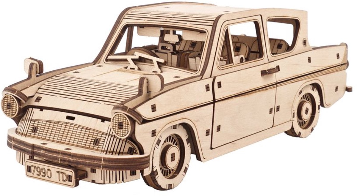 UGEARS 3D Modelbouw - Flying Ford Anglia™ - Harry Potter™ - Mechanisch Bouwpakket Hout - Educatief Speelgoed — afbeelding 17