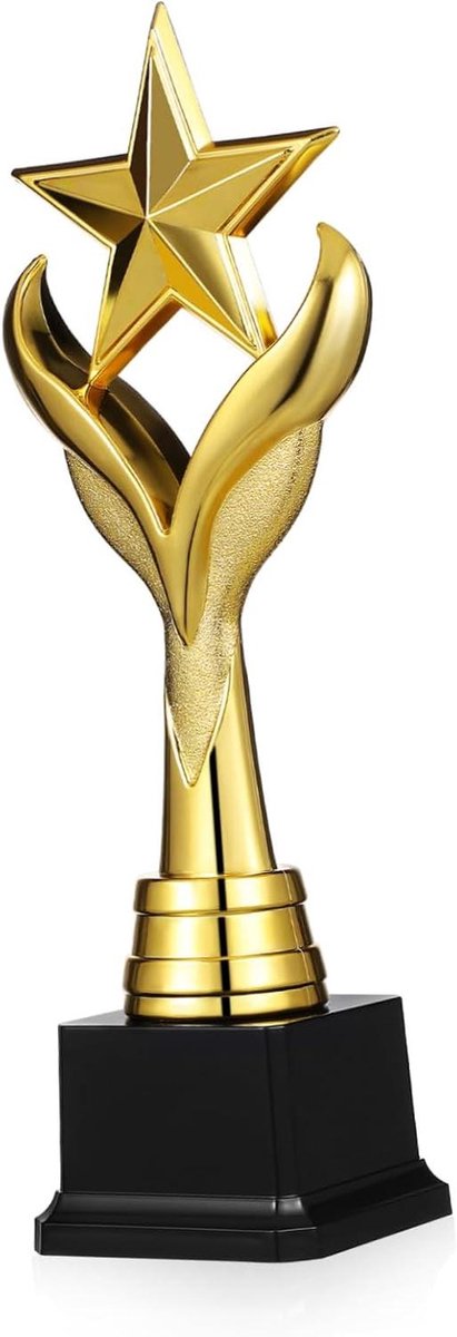 Trofee Beker - Sportprijs Kampioen - Wedstrijd Belonen - Realistisch Zand Design - 1 Stuk - Goud