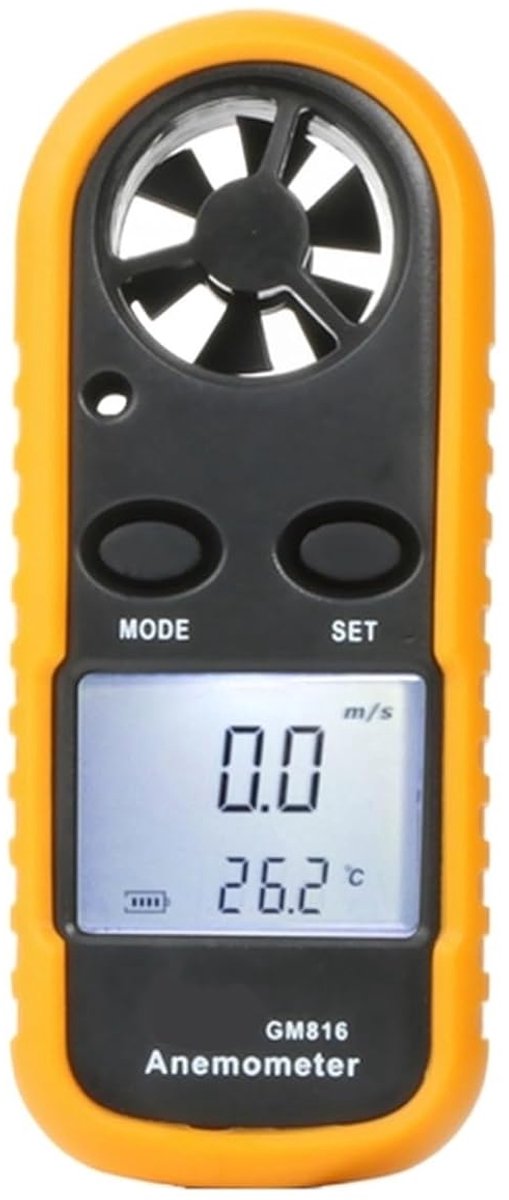 Draagbare Anemometer - Windmeter Thermometer - Luchtstroom Meten - Dubbele Functionaliteit - 30 m/s - Zwart — afbeelding 2