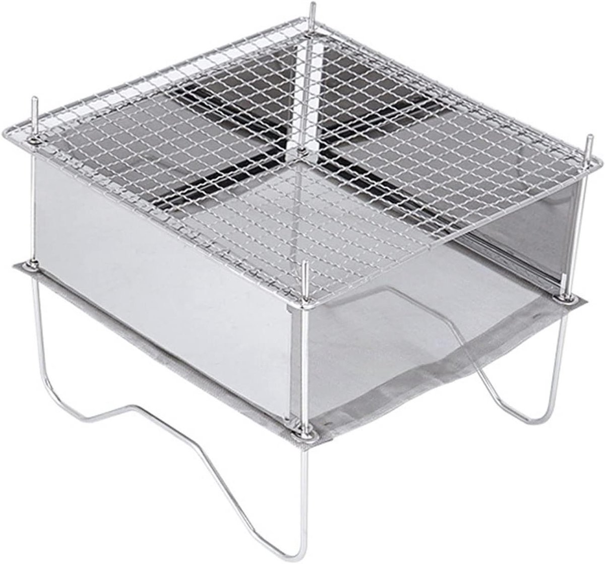 Opvouwbare Grill - Kampeer Grill - Buiten Koken - Afneembaar Ontwerp - 6000 Gram - Zilverachtig
