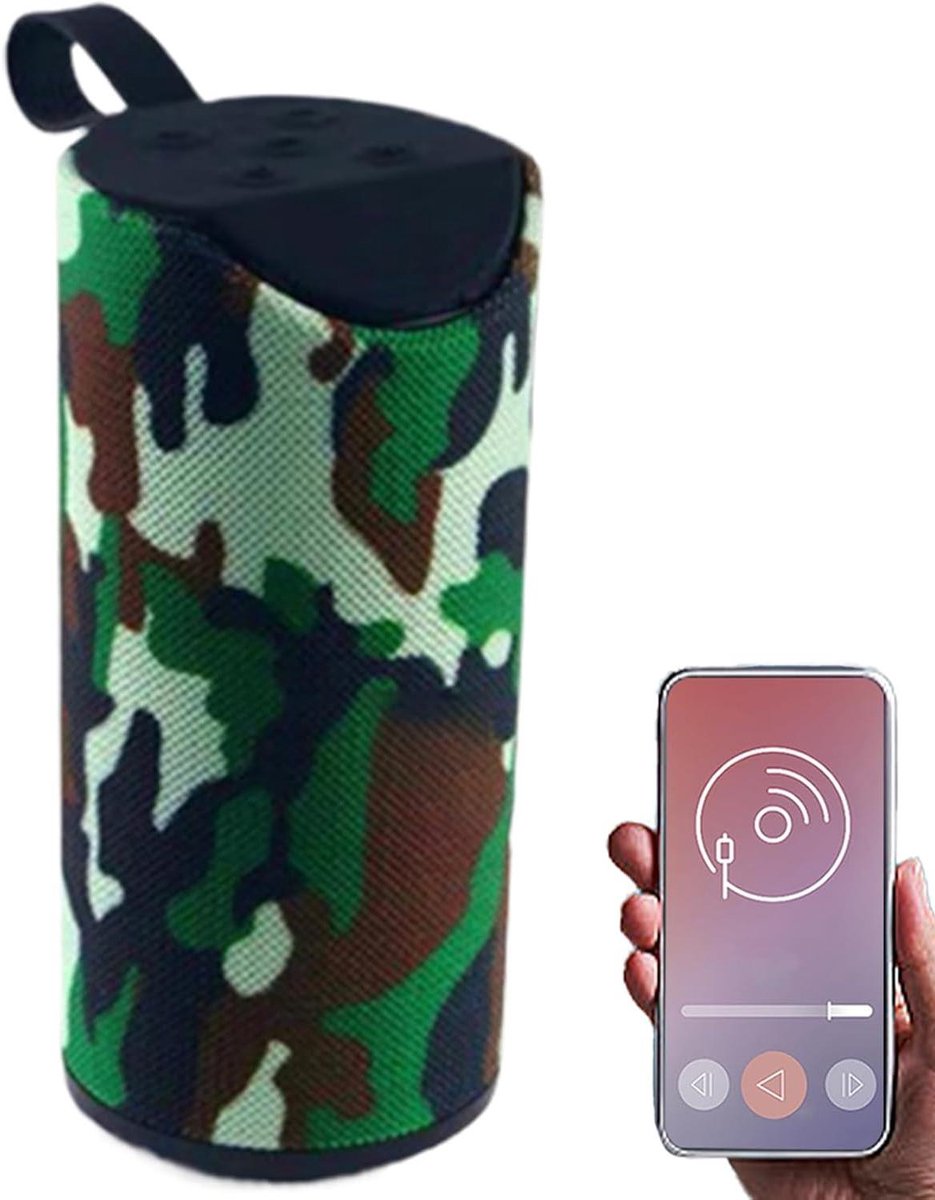 Kleine Luidspreker - Draagbare Speaker - Muziek Luisteren - Lange Accuduur - 162 cm - Camouflage