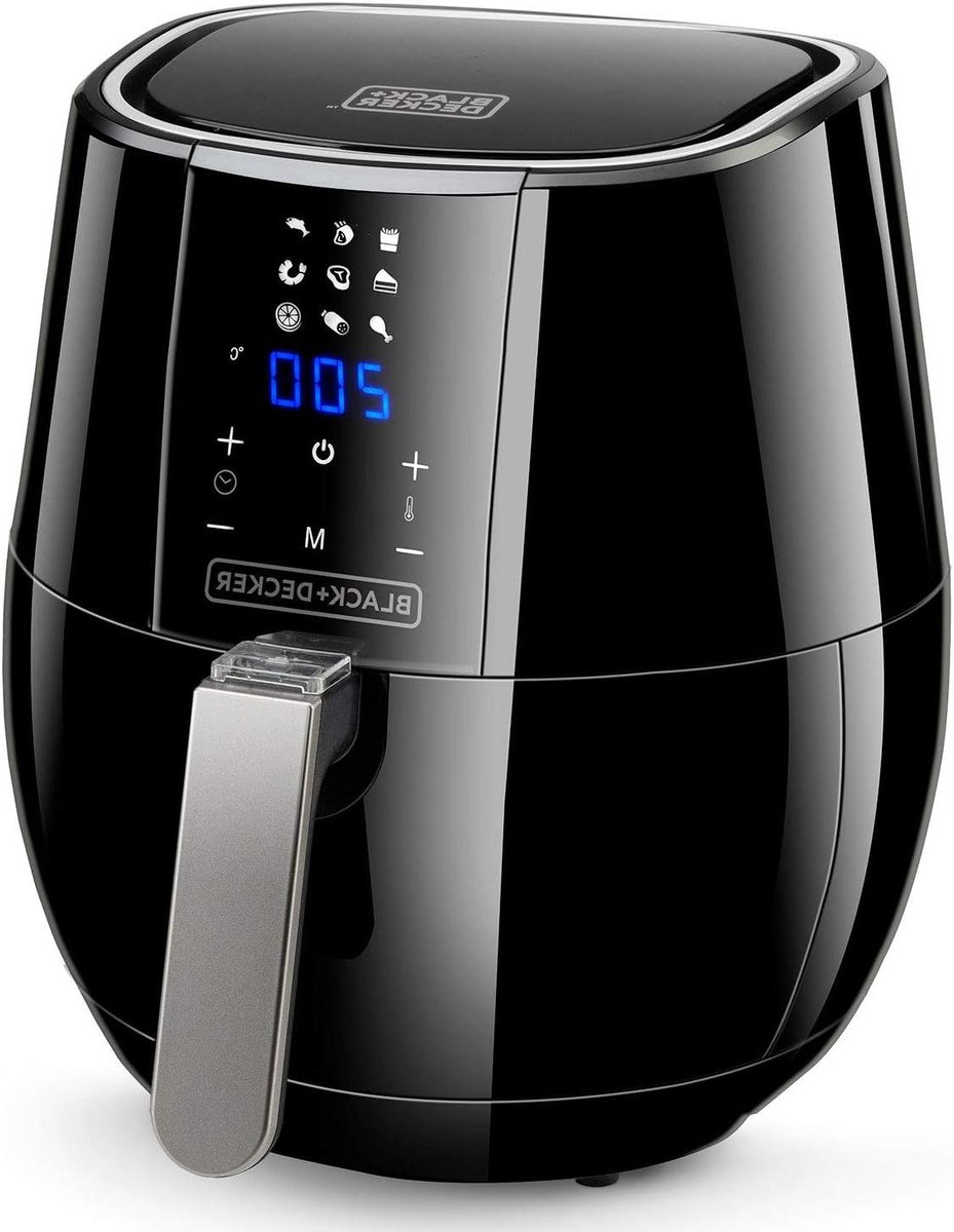 Digitale Airfryer - Heteluchtfriteuse - Gezond Frituren - 9 Voorgeprogrammeerde Menu's - 3.5 Liter - Zwart