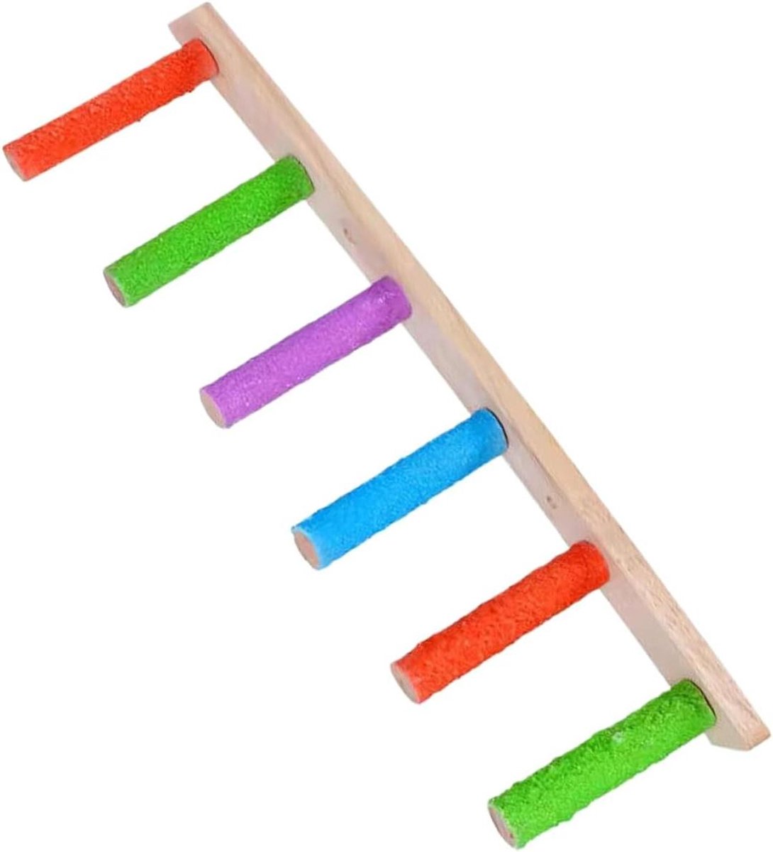 Vogel Speelgoed - Klimladder Schommel - Vogel Training - Hout Bescherming - Zes secties - Natuurlijk Hout