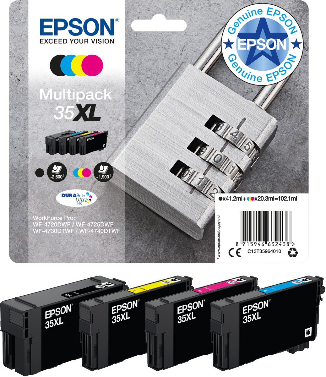 Epson Padlock Multipack 4-colours 35XL DURABrite Ultra Ink