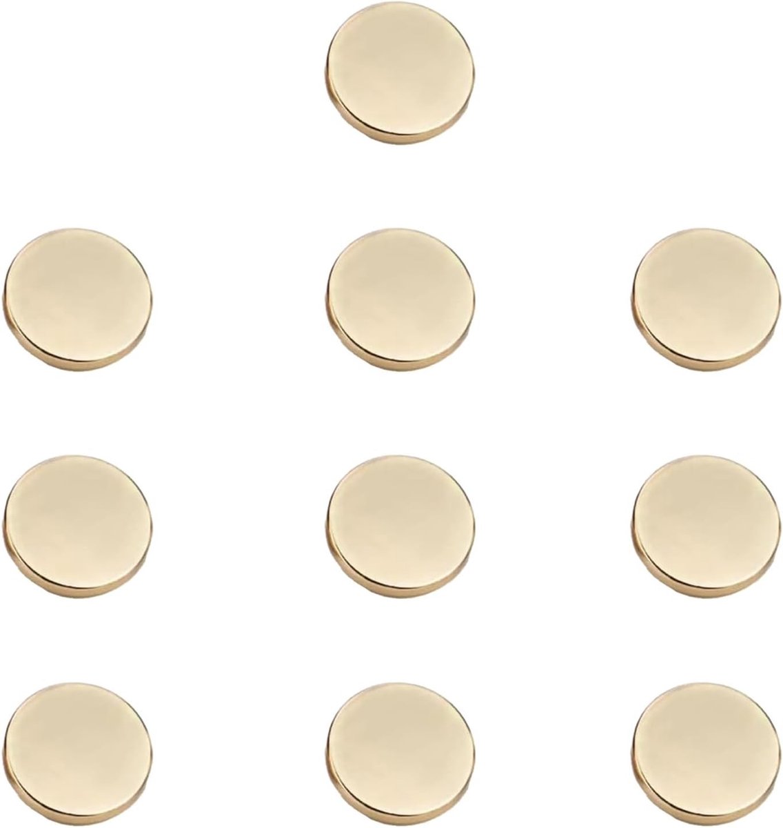 Flat metalen knopen voor naaien - 10 ronde knopen, geschikt voor denim, kostuums en jassen (goud, 20mm)