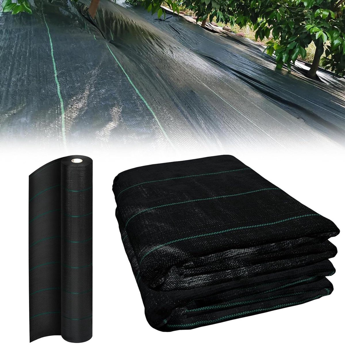 Onkruiddoek - Worteldoek Tuin - Onkruid Vrij - Waterdoorlatend UV-bestendig - 20 m² - Zwart
