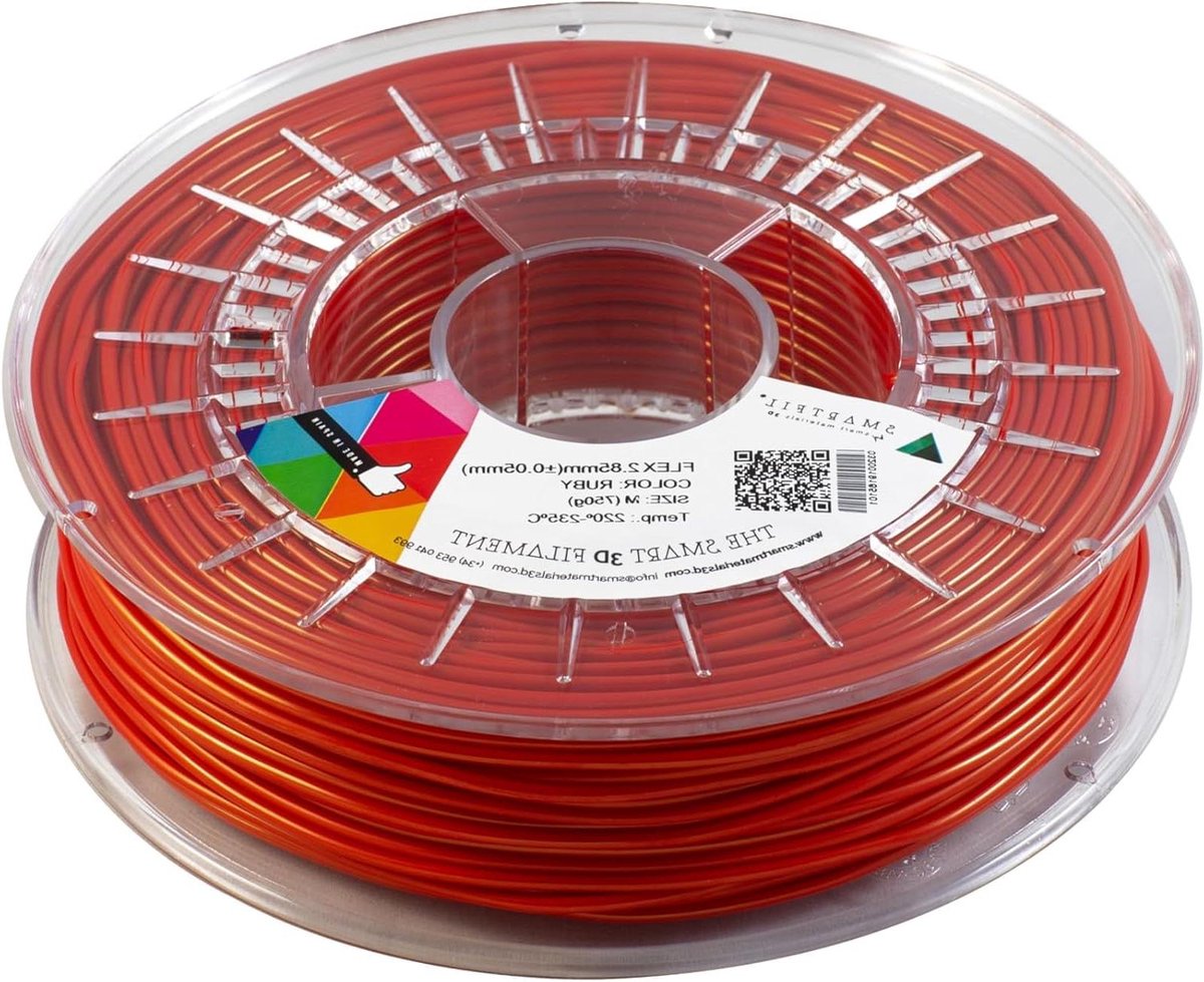 Flexibel Filament - 3D Printmateriaal - Objecten Maken - Hoge Nauwkeurigheid - 750g 1.75mm - Robijn