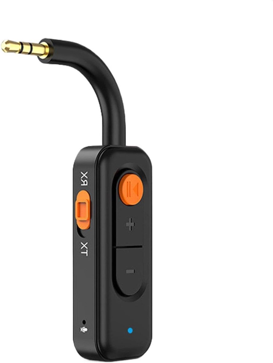 Draadloze Zender Ontvanger - Audio Adapter - Muziek Streamen - Ingebouwde Microfoon - 10 uur speeltijd - Zwart