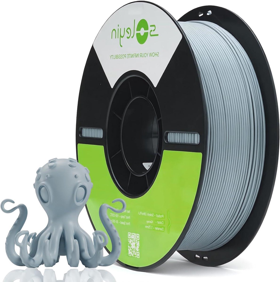 3D Printer Filament - PLA Draad - Model Creëren - Hoge Printsnelheid - 1.75mm 1kg - Grijs