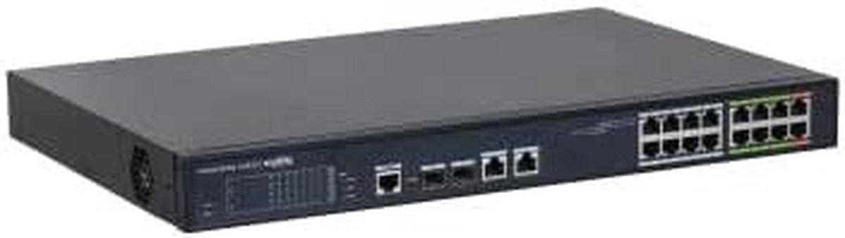 Netwerk Switch - PoE Switch - Netwerk Uitbreiding - 16 PoE Poorten - 240 Watt - Zwart