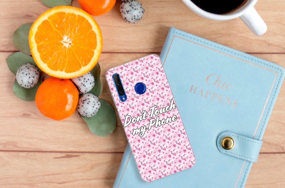 Honor 20 Lite Silicone-hoesje Flowers Pink DTMP