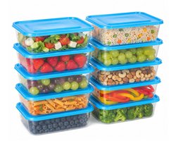 alpina Vershoudbakjes 10 Stuks - Diepvriesbakjes 600ml - Meal Prep Bakjes Luchtdicht met Deksels - Kunststof