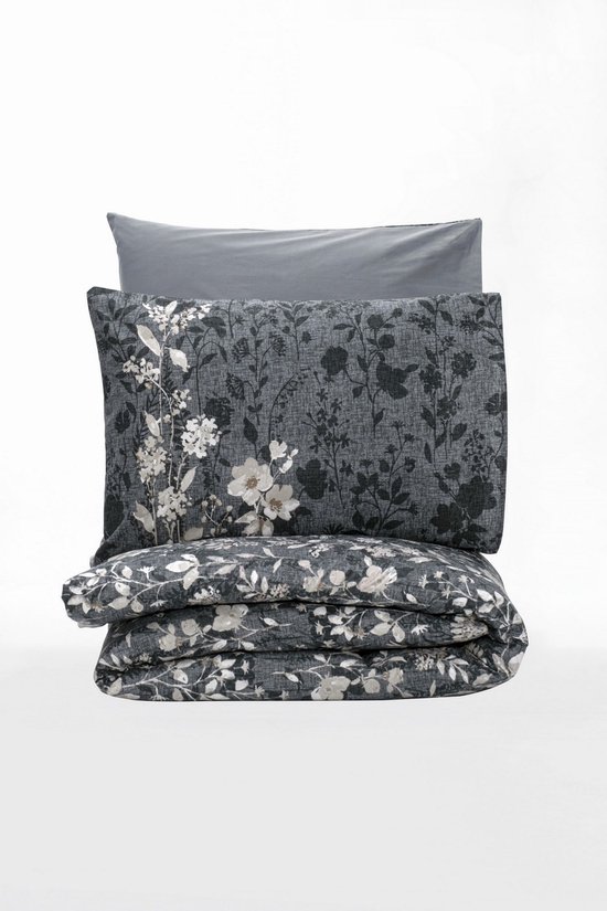 L'Essentiel Maison Ranforce Tweepersoons Dekbedovertrekset – 200x200 cm – 100% Katoen – Antraciet — afbeelding 3