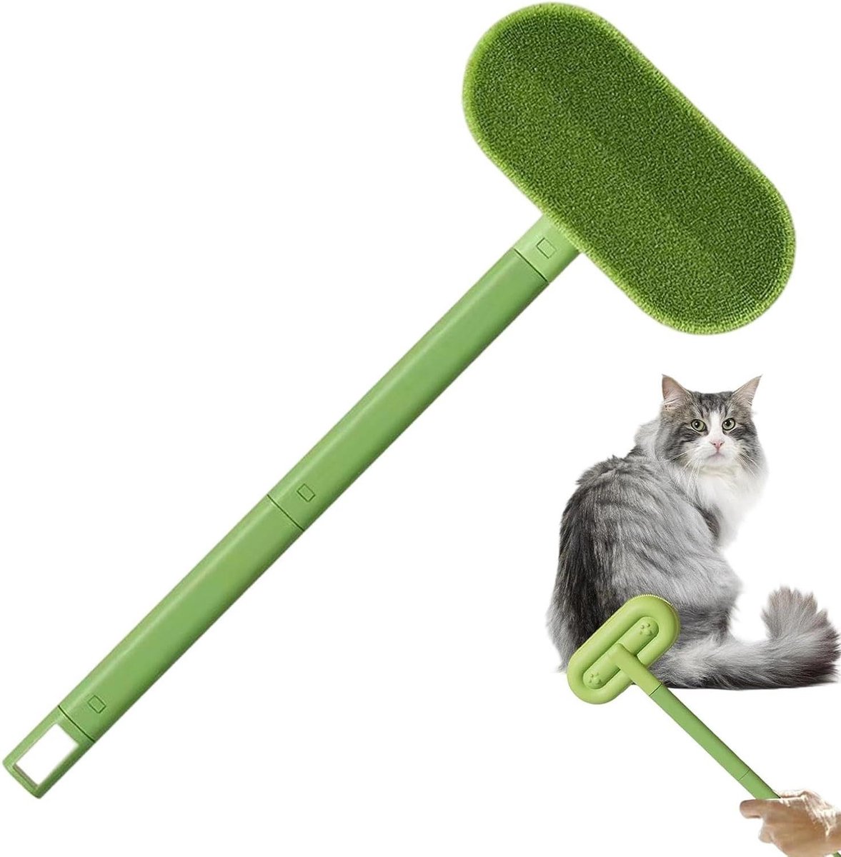 Huisdier Haar Verwijderaar - Dierenhaarborstel - Vloeren Schoonmaken - Ergonomische Steel - 45 cm Lengte - Grijs