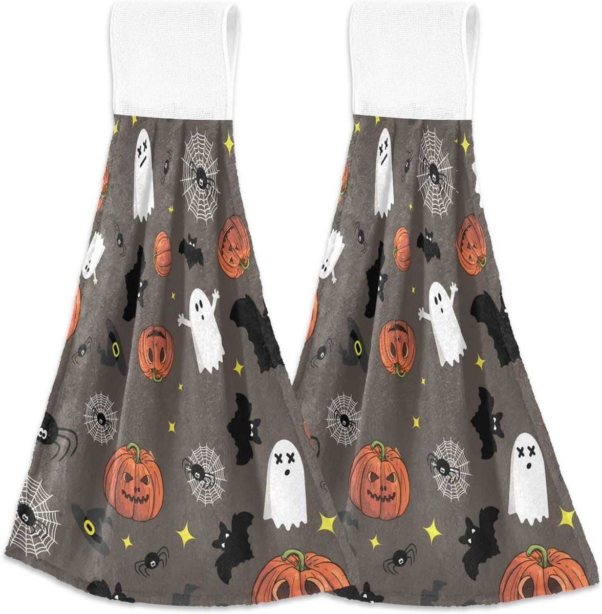 Keukenhanddoeken Set - Ovenhanddoeken - Keukenwerk - Met Ophanglus - 40 x 35 cm - Spook Bruin