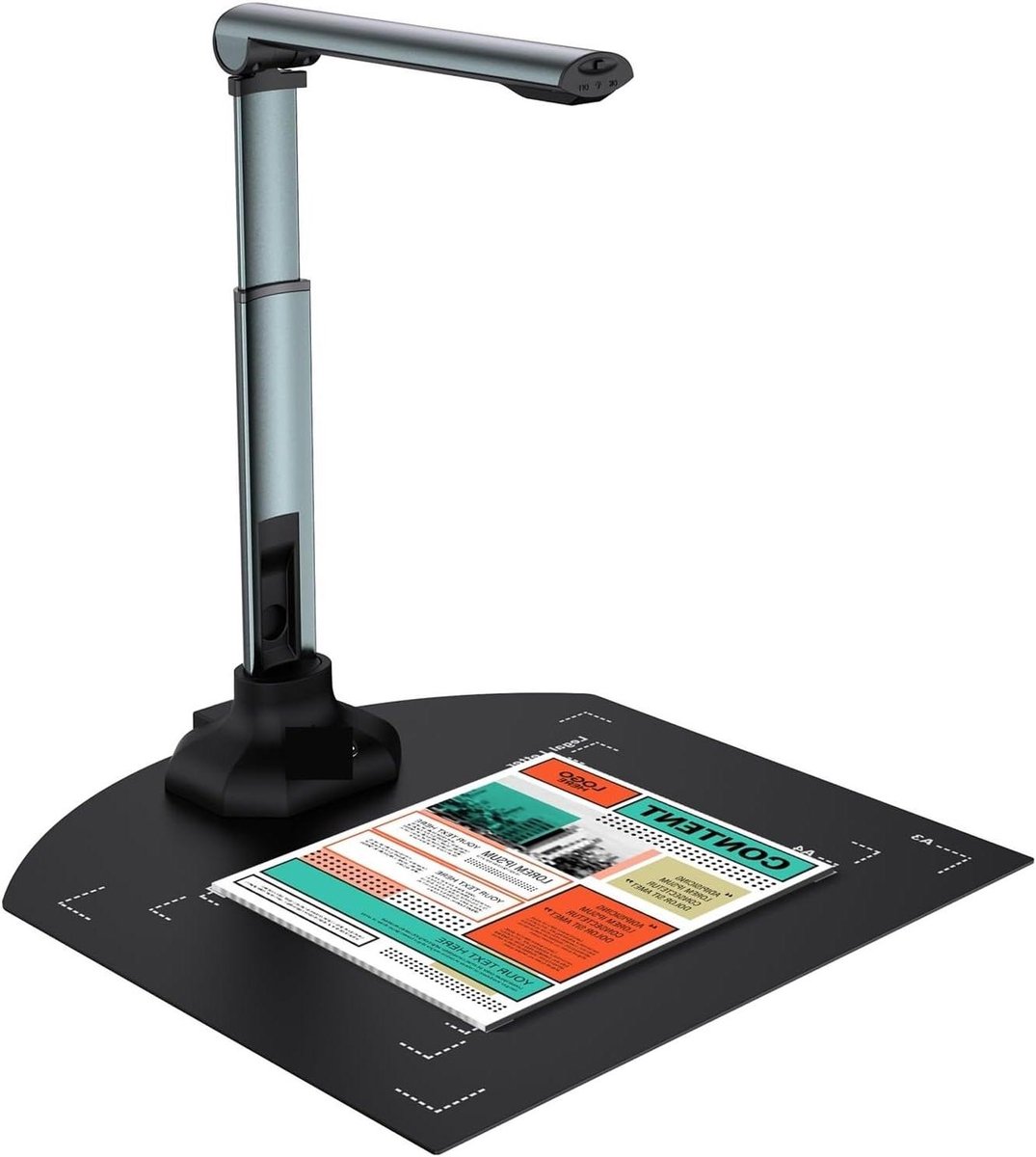 Document Camera - Scanner Beamer - Presenteren Lesgeven - 12MP HD Resolutie - A3 A4 Formaat - Zwart