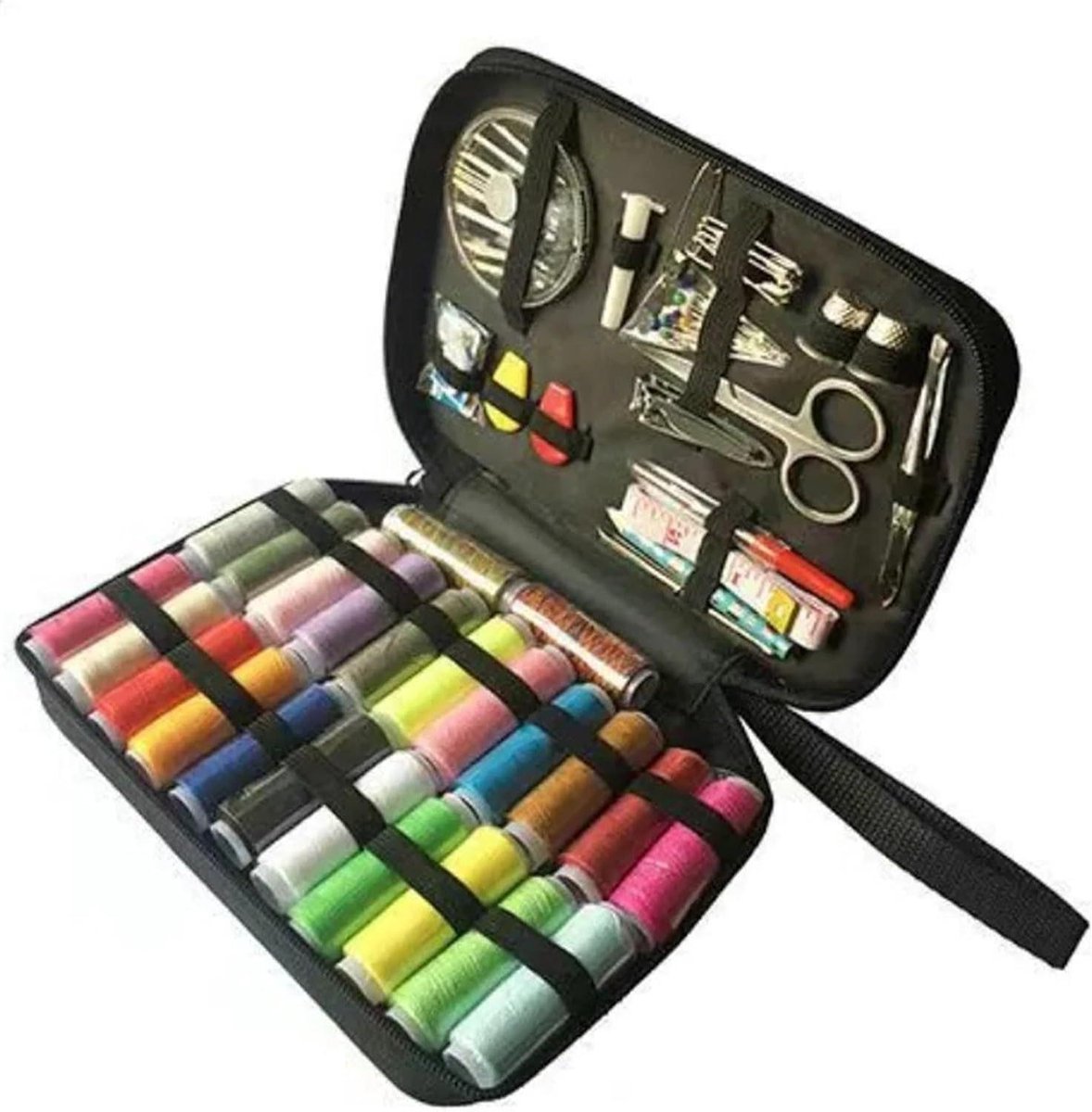 Naaidoos Kit - Naaimand Organizer - Hobby Naaien - Grote Opbergruimte - 1x1x1 cm - Zwart