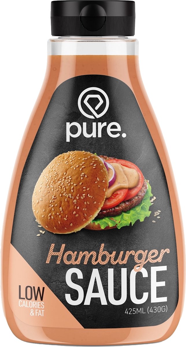 Pure. Low Carb Sauce - Hamburger - 425 ml - zero hamburgersaus - koolhydraatarm -laag in calorieën en suikers