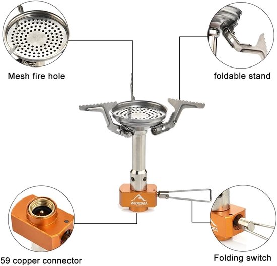 Camping Gasbrander - Draagbaar Fornuis - Outdoor Koken - Compact Lichtgewicht - 10x10x10 mm - One Color van Camping — afbeelding 5