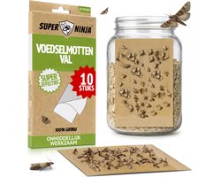 Super Ninja Voedsel Mottenval - 10 Vallen - Zeer Effectieve Levensmiddelenmottenval - Ecologisch Voedselmotten Bestrijden - Gemakkelijk te Gebruiken Voedselmottenval