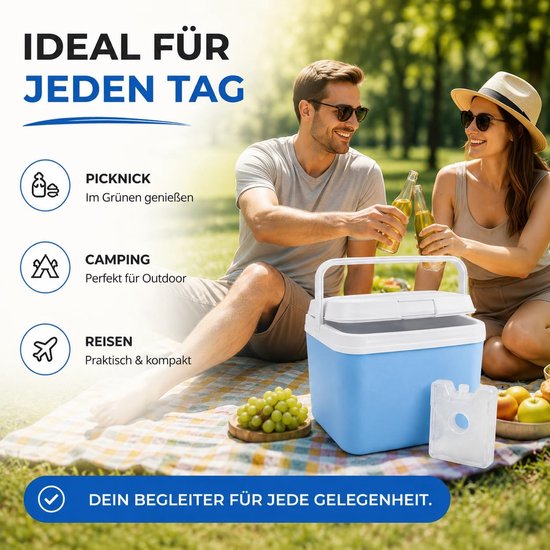 Koelbox - Koeltas Thermobox - Buitenactiviteiten - Inclusief koelelement - 15 liter - Blauw — afbeelding 5