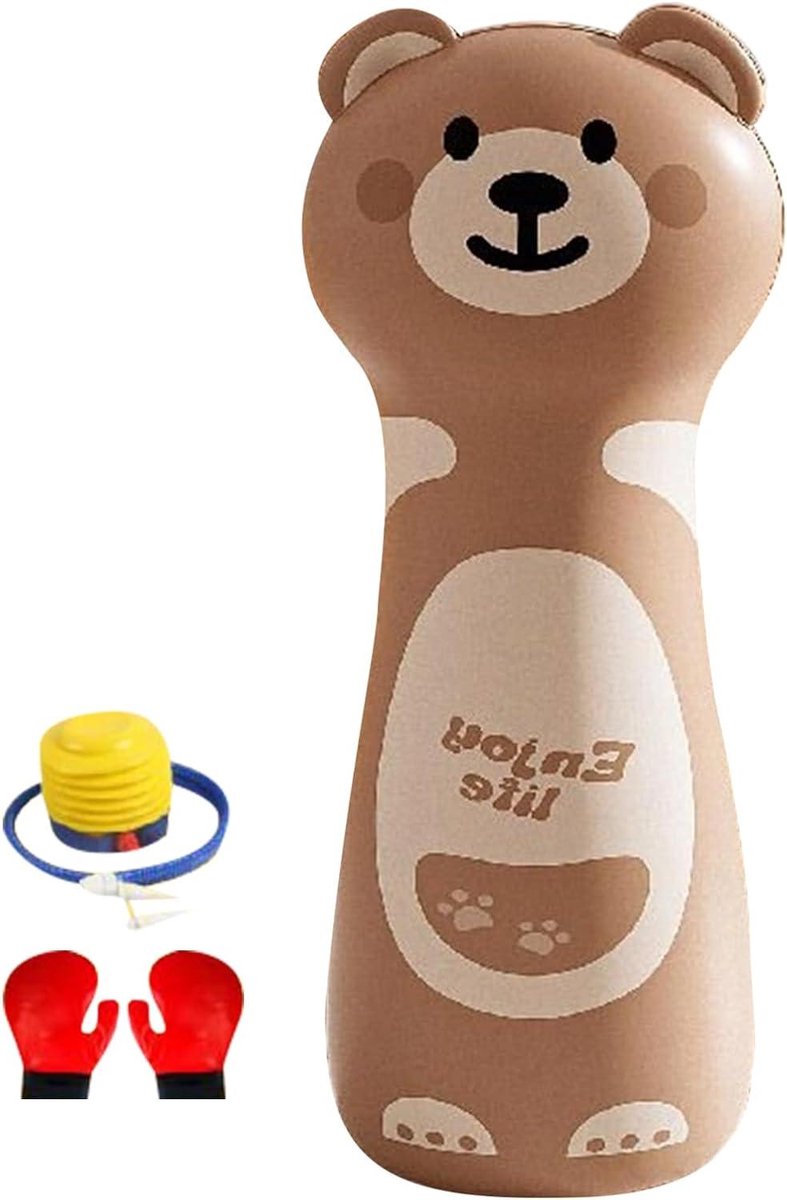 Opblaasbare Bokszak - Kinder Bokszak - Actieve Spelletjes - Kindvriendelijk Ontwerp - 120 cm - Bruin