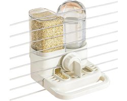 Vogelkooi Waterdispenser - Automatische voerbak Drinkfontein - Vogels Verzorgen - Zelfbijvullend Reservoir - 16 x 13.7 x 12 cm - Wit