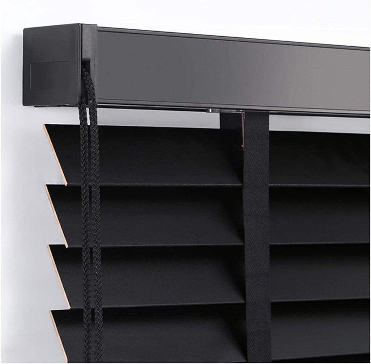 Houten Jaloezieën - Raambekleding Lamellen - Privacy Creëren - Warmte-isolerend - 90x100cm