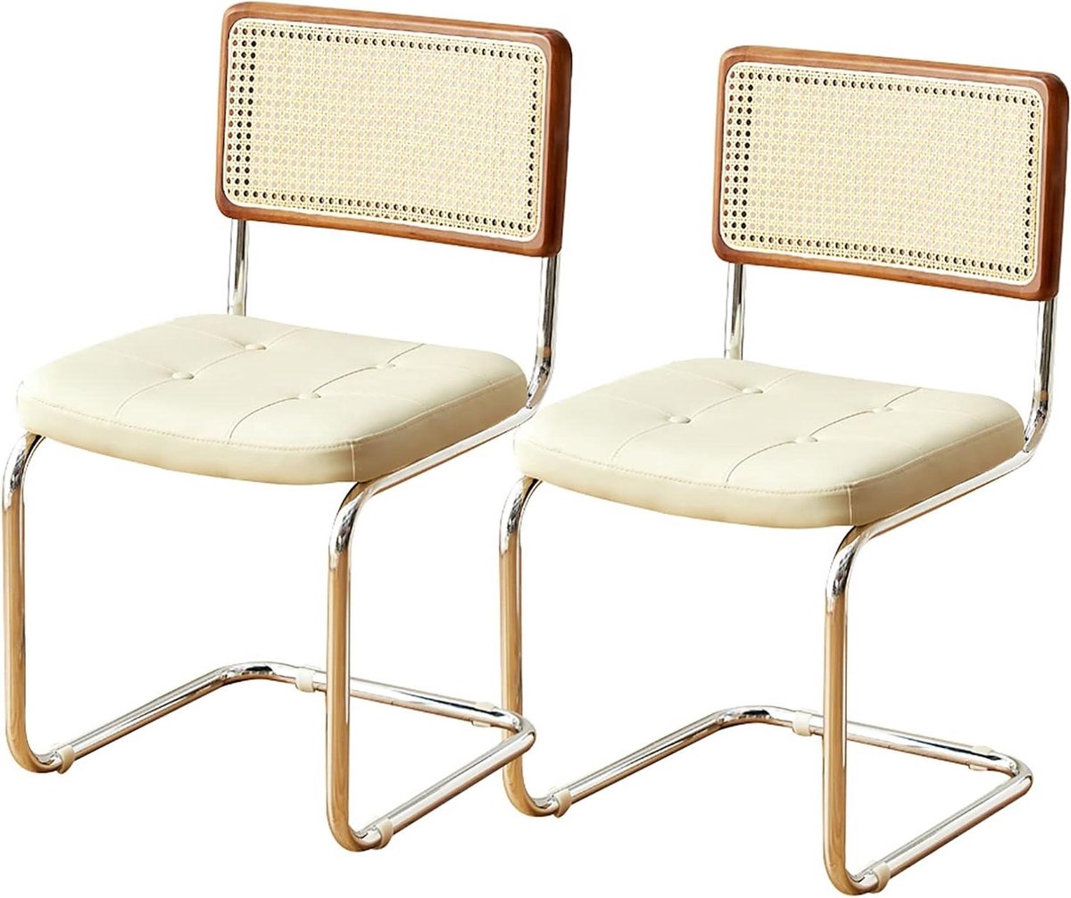 Eetkamerstoelen Set - Rotan Stoelen - Stijlvol Zitten - Mid Century Design - Set van 2 - W