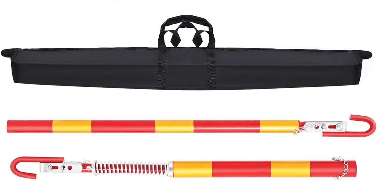 Sleepstang - Sleephulp - Pechhulp Voertuigen - Schokabsorberend Ontwerp - 95 cm + 88 cm - Rood Geel