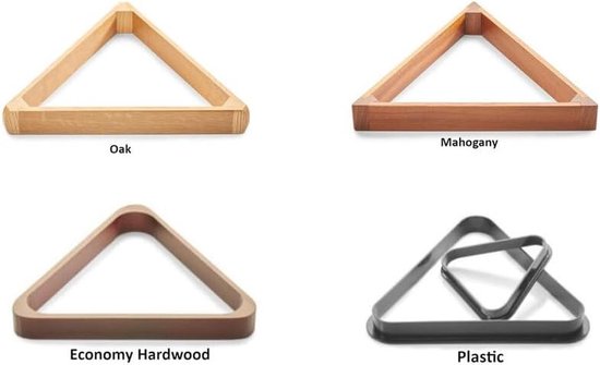 Pool Driehoek - Ballenrek - Poolen - Massief Hout - 15 Ballen - Natuurlijk Hout — afbeelding 3