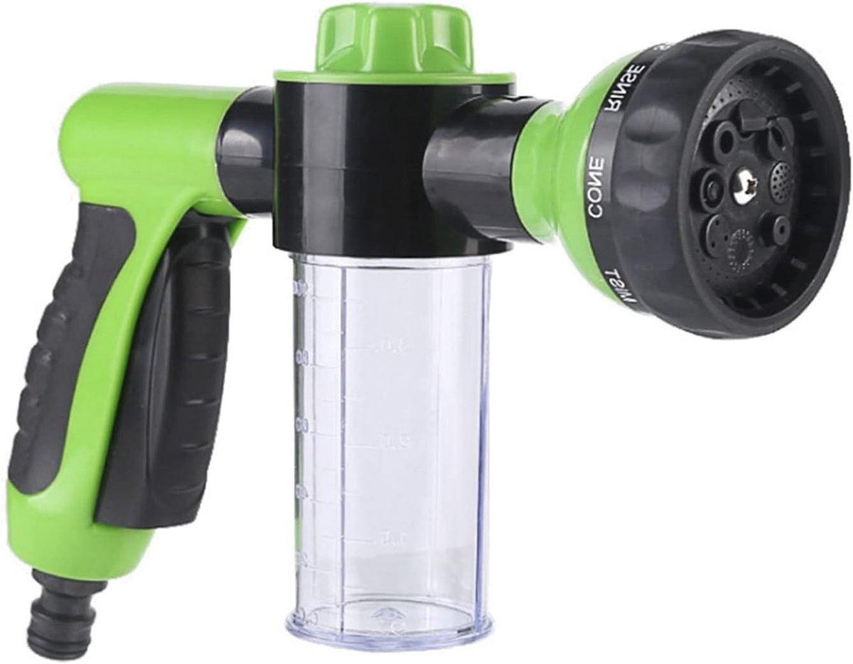 Tuinslang spuitpistool - Hogedruk sproeier - Auto wassen - 8 spuitpatronen - 22 x 19 cm - Groen