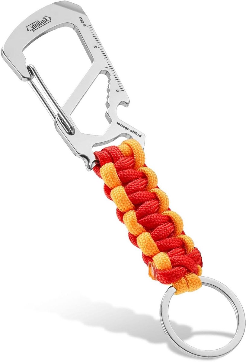 Paracord Sleutelhanger - Gevlochten Koord - Outdoor Avontuur - Met Karabijnhaak - 145 mm Lengte - Zwart