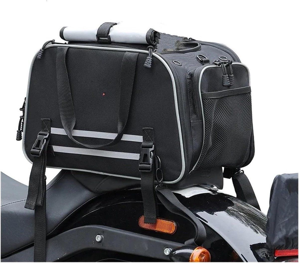 Motorfiets Zadelzakken - Reistas Motor - Motor Bagage - Waterdichte Rits - 20 lbs - Zwart