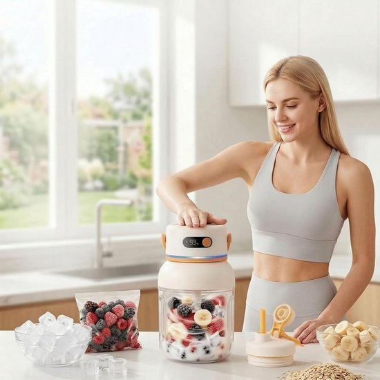 Draagbare Blender - Persoonlijke Juicer - Smoothies Maken - USB-C Oplaadbaar - 40oz - Blauw — afbeelding 2