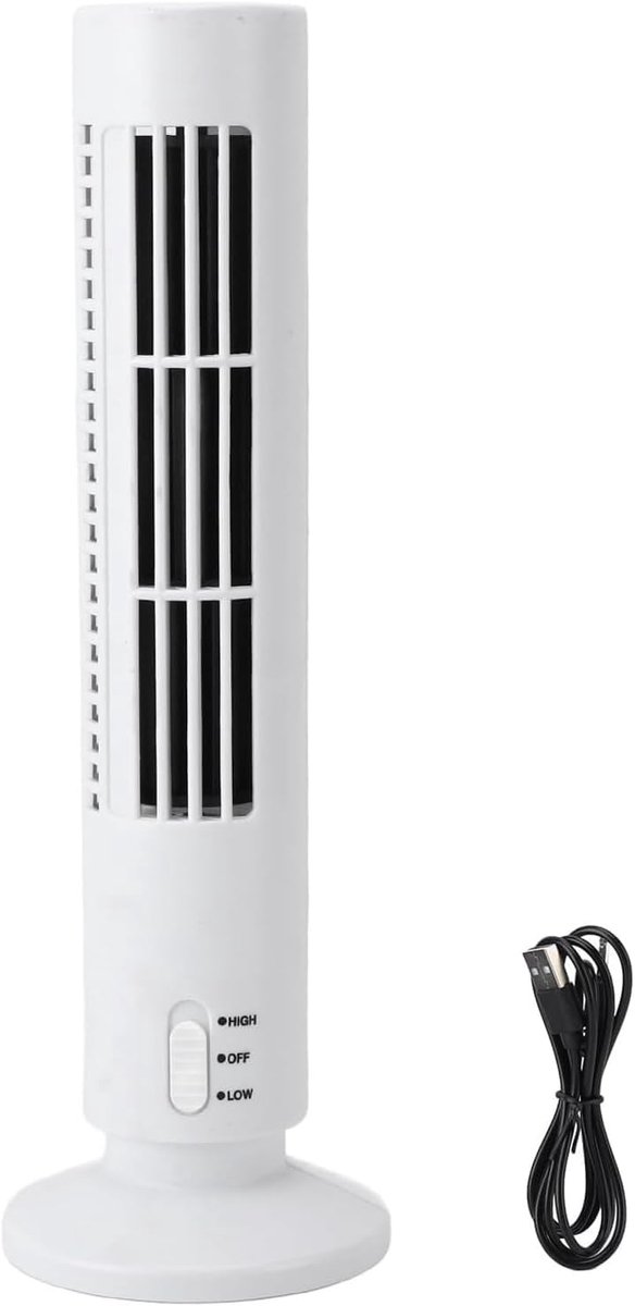VHV - Torenventilator - bladloze torenventilator usb - USB oplaadbaar - voor bureau, slaapkamer, studentenkamer