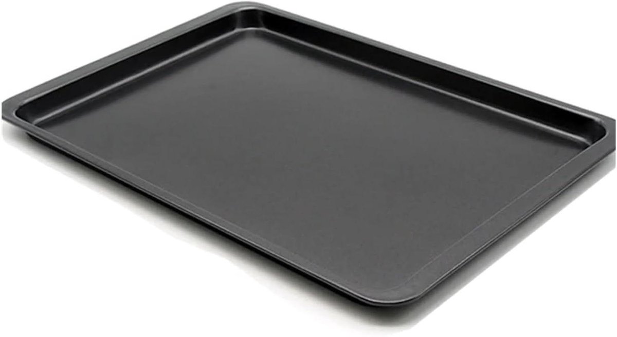 Rechthoekige bakpan Bakplaat ovenschaal Taart pizza bakken Antiaanbaklaag koolstofstaal 368 x 254 cm Zwart