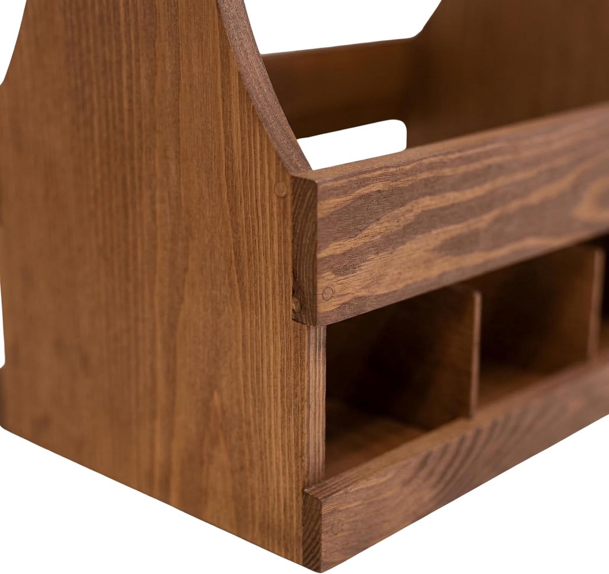 Houten Flessendrager - Bierkratje Drager - Drankjes Vervoeren - Zes Flessen Houder - 24 x 16 x 29 cm - Bruin — cadeau in Koken & Dineren - foto 6